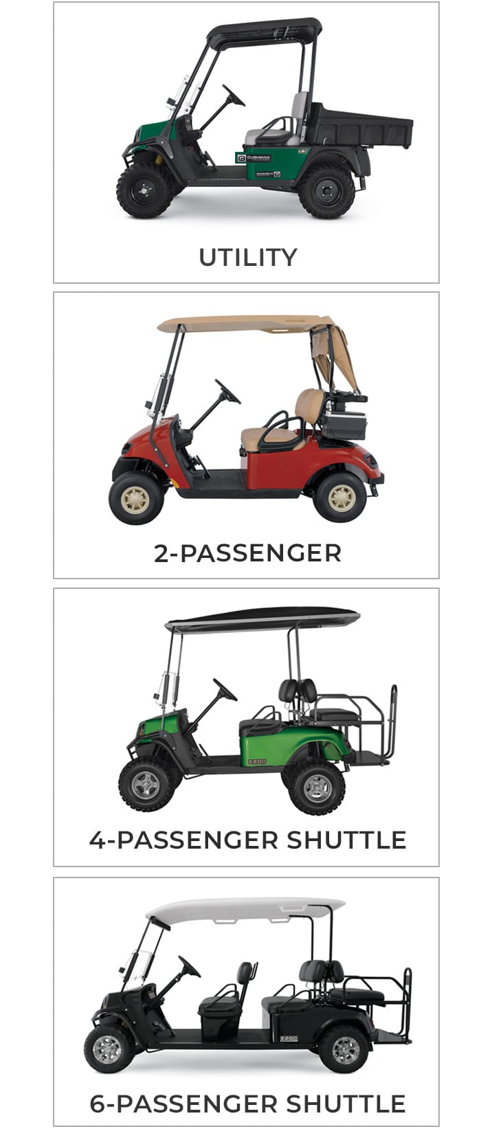 Types of golf cars